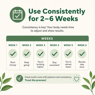 Use Consistently for 2–6 Weeks